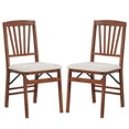 thumbnail image 1 of Costway 2 Set Kitchen Chairs with Rubber Wood Frame Upholstered Seat Hollowed Backrest, 1 of 9