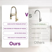 PROOX Spring Kitchen Sink Faucet Pull Down Sprayer Single Handle Modern Kitchen Faucets