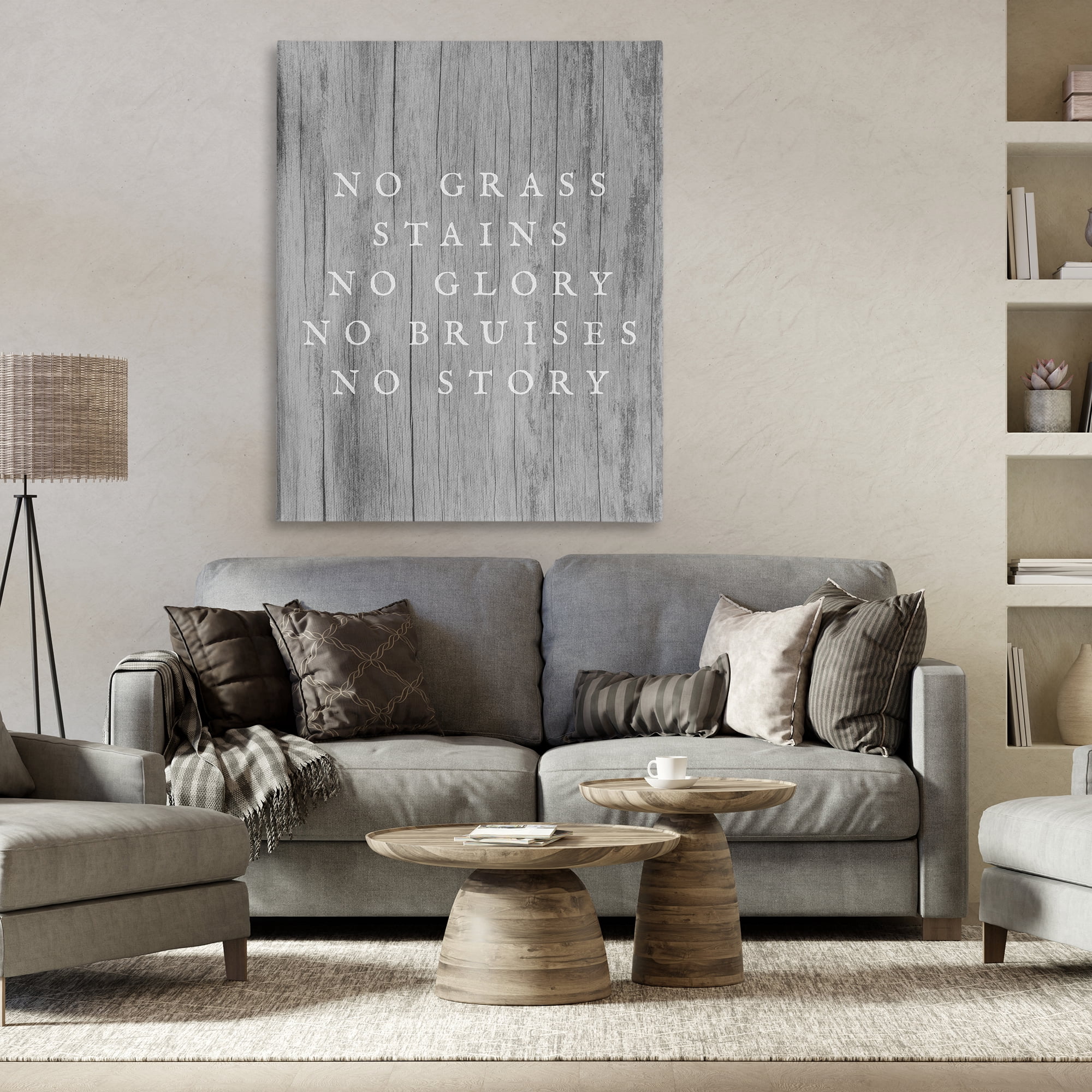 Stupell Industries No Grass Stains No Glory Sports Painting Wrapped Canvas Art Print Wall Art, 36 x 48