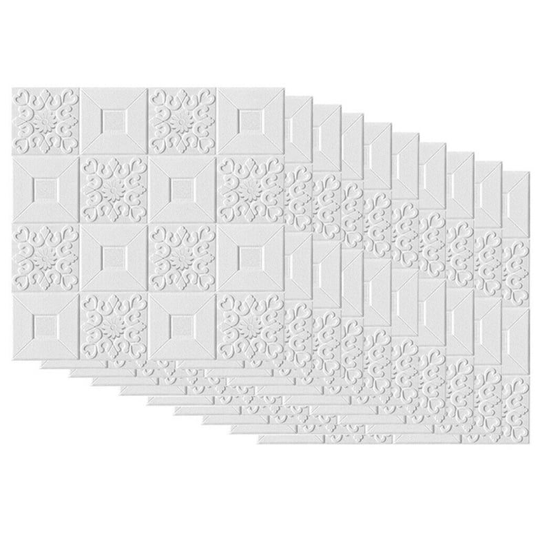 10Pcs 3D Adhesive Tile Brick Wall Panel Roof Sticker Foam Panel