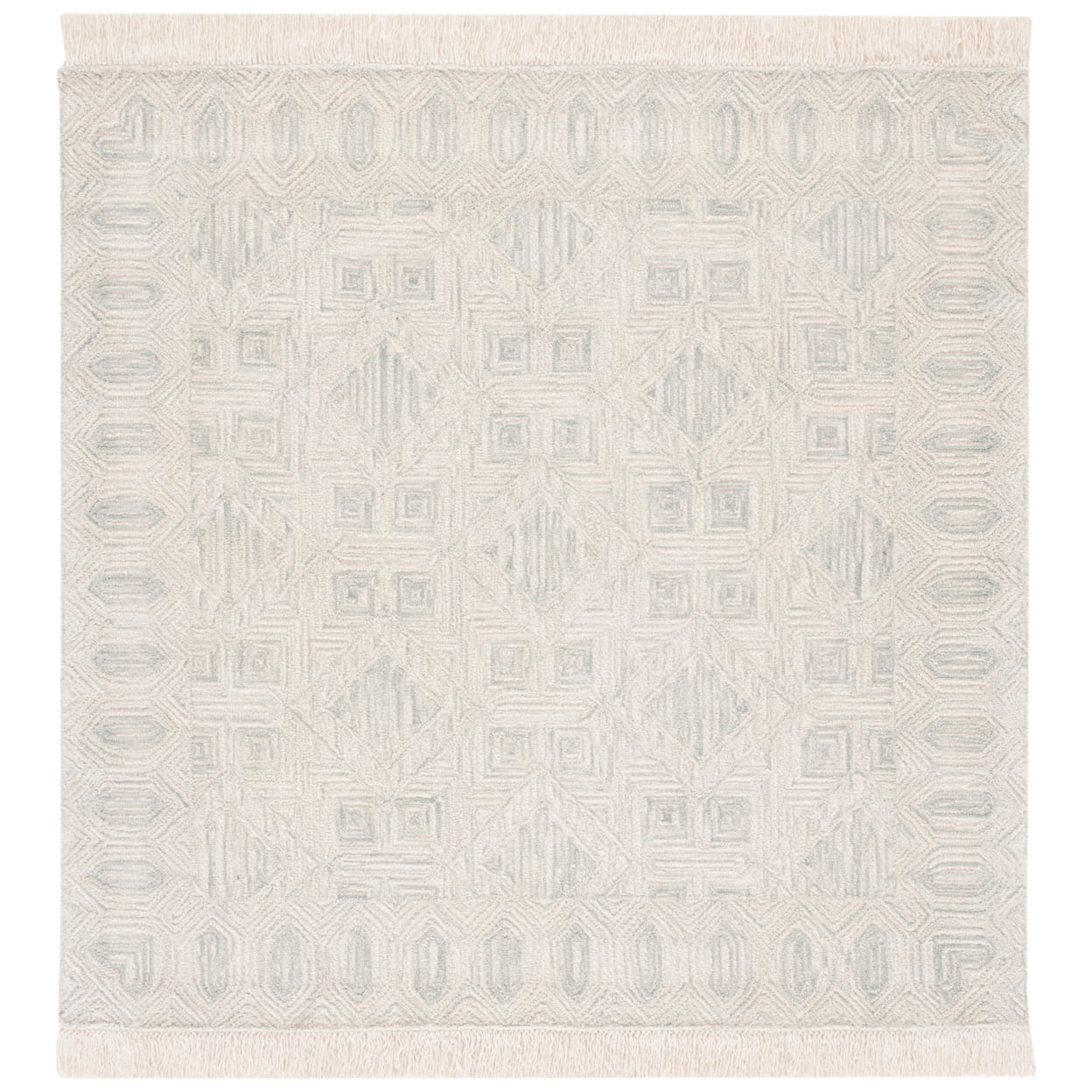 SAFAVIEH Ikat Maiara Geometric Area Rug, Ivory/Grey, 5' x 8'