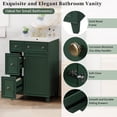 thumbnail image 4 of 24 Inch Bathroom Vanity with Ceramic Sink, 2 Drawers 1 Door Small Vanity Cabinet with Solid Wood Feet for Compact Bathroom Storage, Frosty Green, 4 of 20