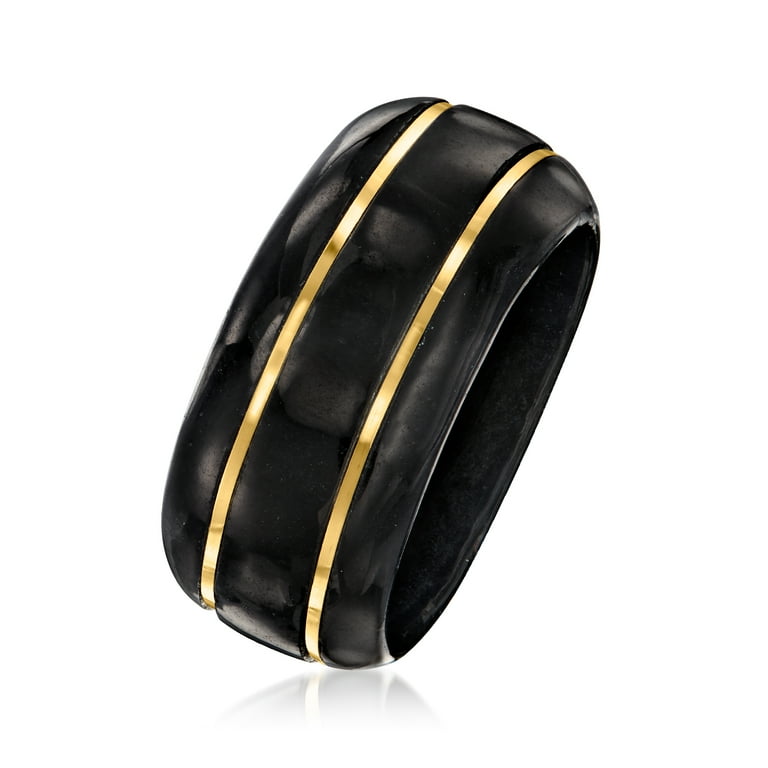 Ross-Simons Black Jade Ring, Carved 14kt Yellow Gold, Women's Fine