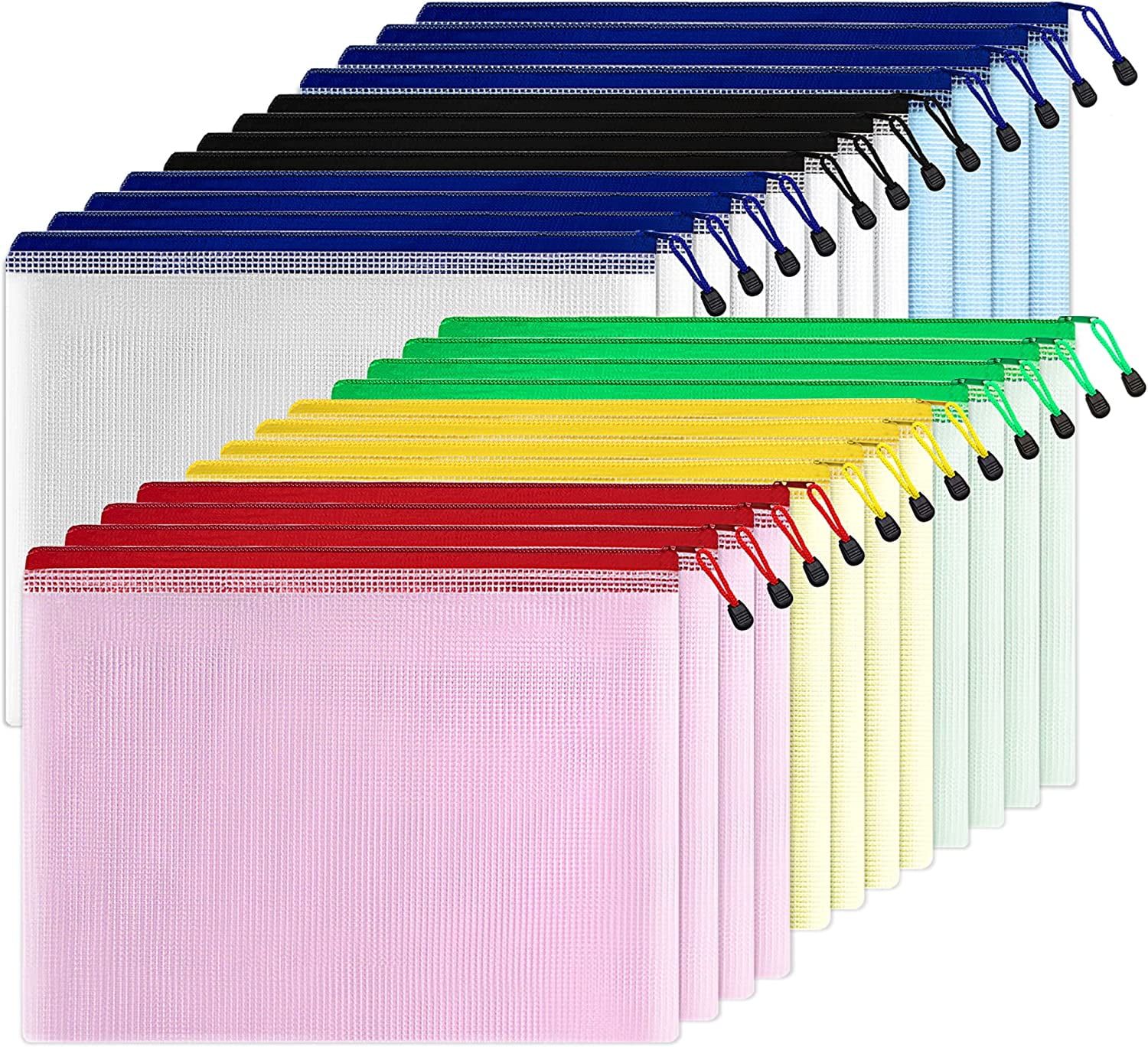 Wholesale Lot of 10 NEW White Zippered Mesh Pouch Bag