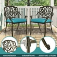 thumbnail image 2 of MEETWARM 9-Piece Outdoor Furniture Dining Set for 8, All Weather Cast Aluminum Patio Dining Set- Large 64" Square Table with Umbrella Hole, 8 Cushioned Chairs, Patio Table and Chairs Set, Ocean Blue, 2 of 8