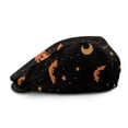thumbnail image 2 of Chririnla Black Cat Pumpkin Halloween Polyester Beret Hat with Soft, Lightweight Long-Lasting Forward Newsboy Hat for Camping Driving Walking, 2 of 4