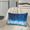 thumbnail image 5 of Uemuo Blue Glitter Sparkles Print Throw Pillow Case – Cozy & Soft Cushion Cover, Hypoallergenic Pillow Case for Sleeping, Perfect for Women with Envelope Closure-16"x24", 5 of 6