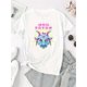 thumbnail image 4 of Creative English Cute Dinosaur Pattern Printed Women'S Fashionable Round Neck Short Sleeve, Simple Casual Sports T-Shirt, Comfortable Summer Top for Holidays., 4 of 8