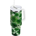 thumbnail image 2 of St. Patricks Day Clover 40 oz Tumbler with Handle, Stainless Steel Vacuum Insulated Sports Water Bottle, Leak-proof Travel Coffee Mug Cup with Lid and Straw for Water, Iced Tea or Coffee, 2 of 6