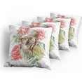 thumbnail image 5 of Ambesonne Rose Throw Pillow Cover 4 Pack, Tender Bloom Skull, 16", Multicolor, 5 of 7