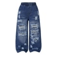 thumbnail image 3 of MuXiKeJi Clothes Girls Jeans Baggy Elastic Waist Wide Leg Denim Pants Comfort Everyday Casual Bottoms for Girls Girls Denim Pants, 3 of 8