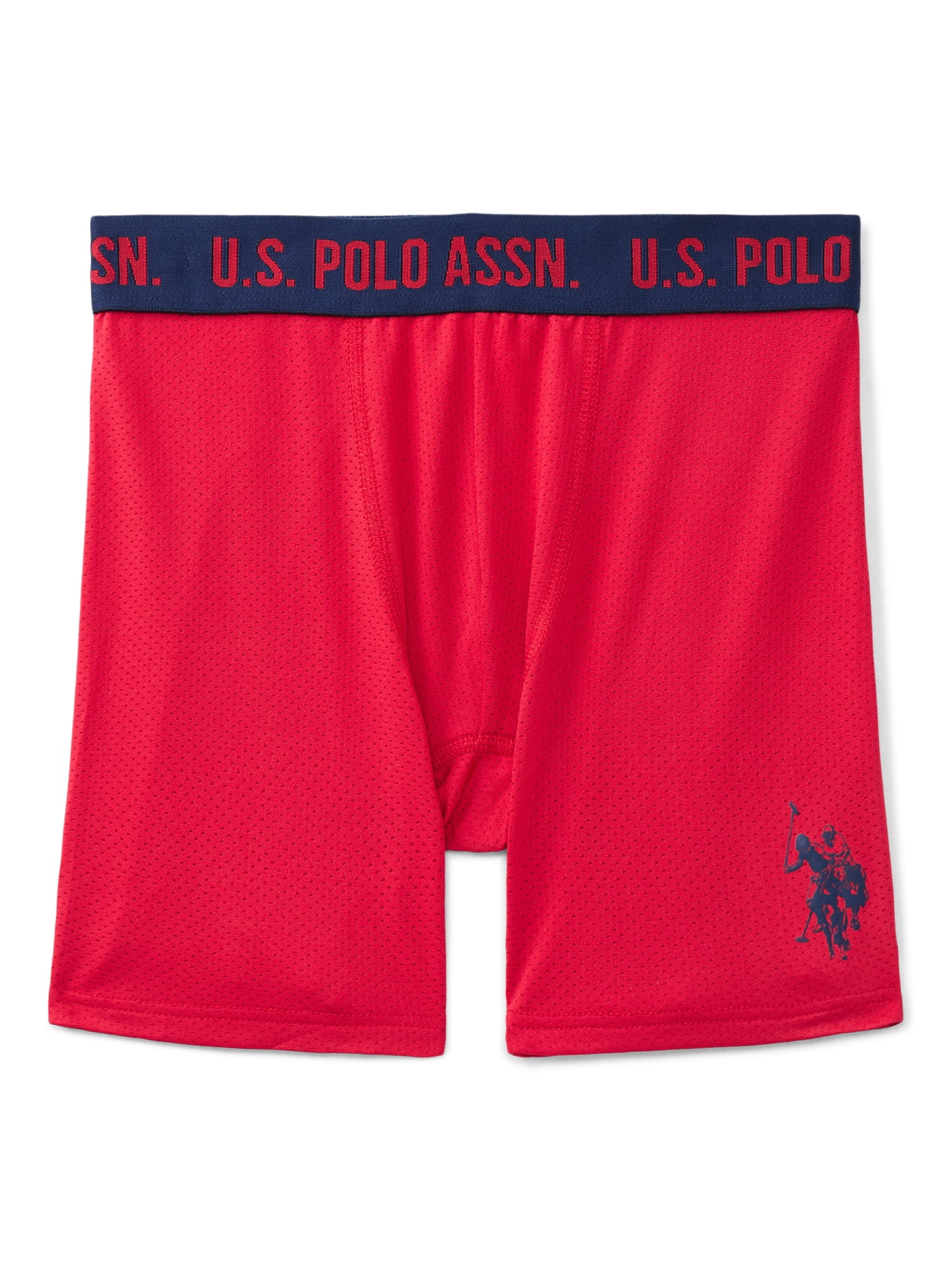 U.S. Polo Assn. Boys Performance Mesh Tagless Boxer Briefs, 5-Pack, Sizes S-XXL