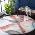thumbnail image 2 of SAFAVIEH Aria Abram Abstract Area Rug, Ivory/Plum, 6'5" x 6'5" Round, 2 of 8