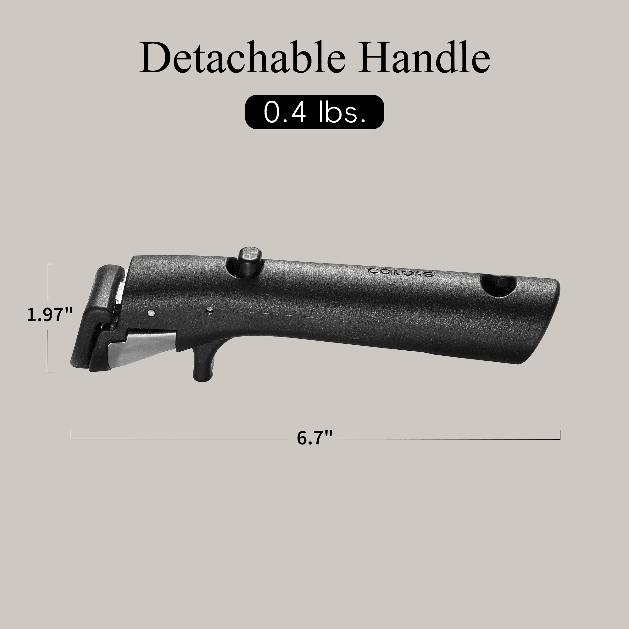 Carote Detachable Handle - Universal Removable Handle for Pots and Pans, Black