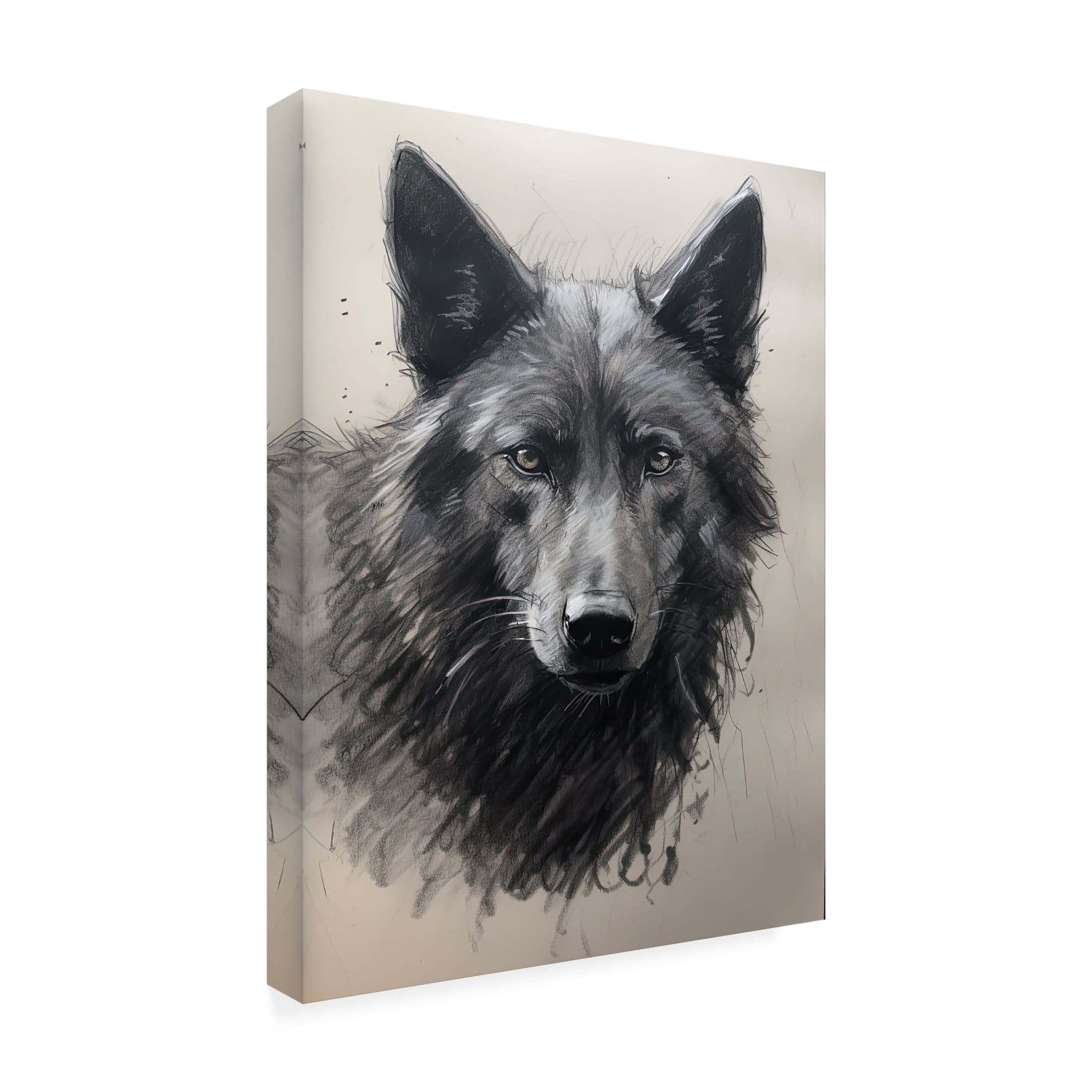 Canvas Wall Art - Sasha 'Wolf II' Wall Art for Living Room, Bedroom, or Office Décor by Trademark Fine Art - 14 x 19 Inches