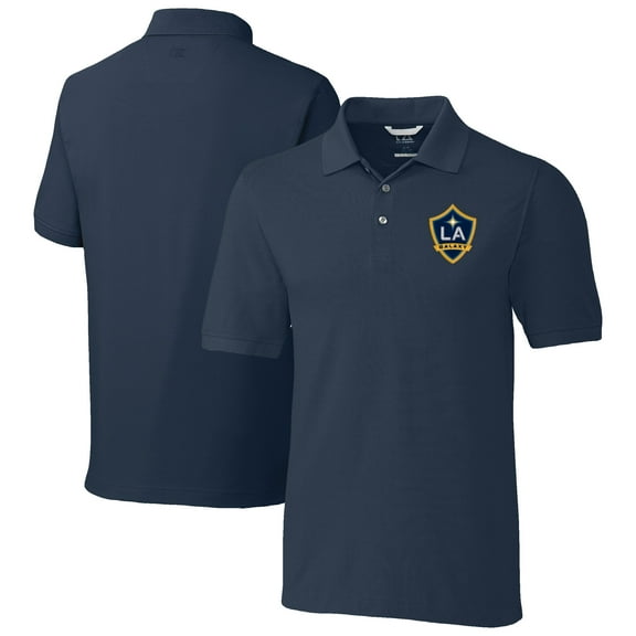 Men's-Cutter & Buck  Navy LA Galaxy Big & Tall Advantage Eco Tri-Blend Pique Polo
