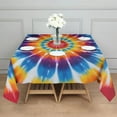thumbnail image 3 of Rainbow Tie Dye Sunburst Square Tablecloth,Waterproof Square Table Cover,Wipeable Spillproof Washable Table Cover for Home Kitchen Party Decor 42"X42"(107x107cm), 3 of 6