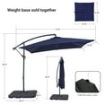 thumbnail image 4 of Sonerlic 8.2 x 8.2ft Square Outdoor Patio Offset Hanging Umbrella with a Base for Yard, Poolside and Deck, Navy Blue, 4 of 7