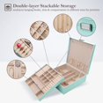thumbnail image 2 of Joyero ProCase de 2 niveles, organizador grande de cuero, 2 of 7