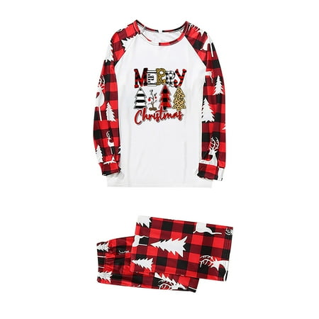 

Sanfanil Family Matching Outfits Christmas Pajamas Set Plaid Xmas Sleepwear Homewear PJ For Mom