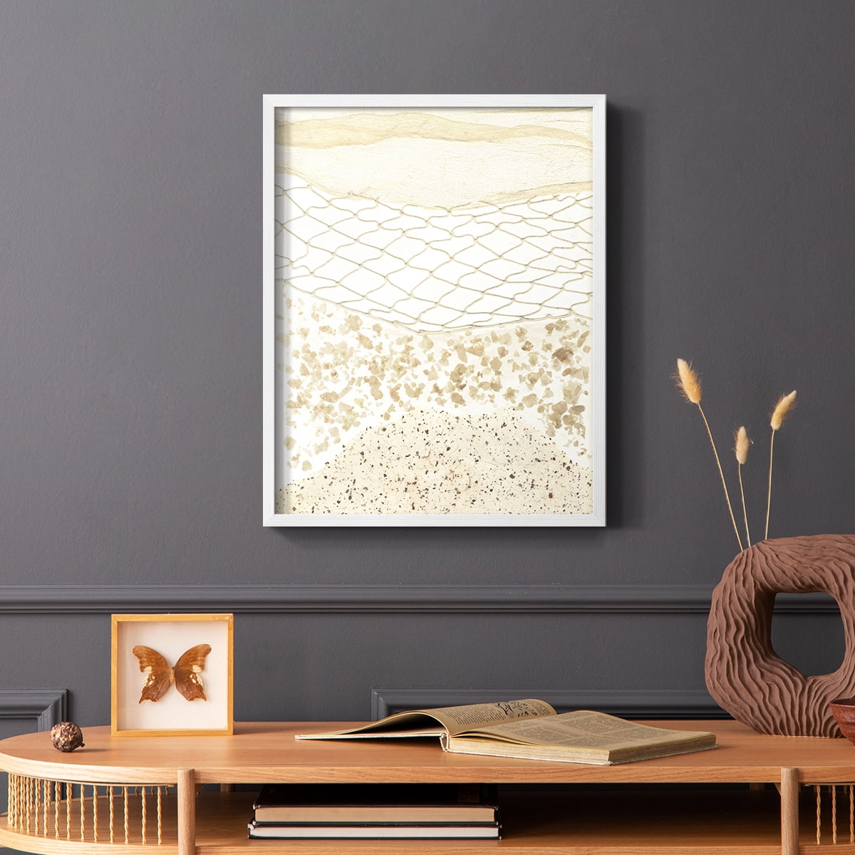 Coast Away II Framed Print in White Solid Wood Framed Print No Nail Hanging