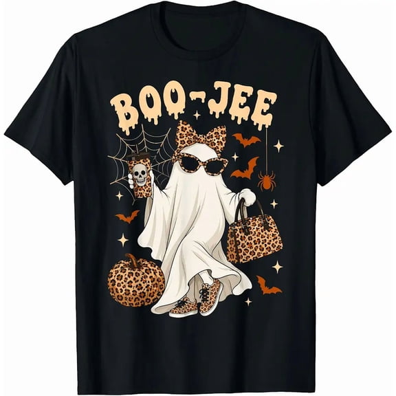 Halloween Boo JEE Ghost Leopard Boo JEE Women Girl Halloween T-Shirt
