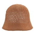 thumbnail image 2 of Deago Women Cotton Bucket Hat Handmade Crochet Knit Foldable Summer Beach Sun Hat Fashion Cute Fishing Hat (Caramel), 2 of 9