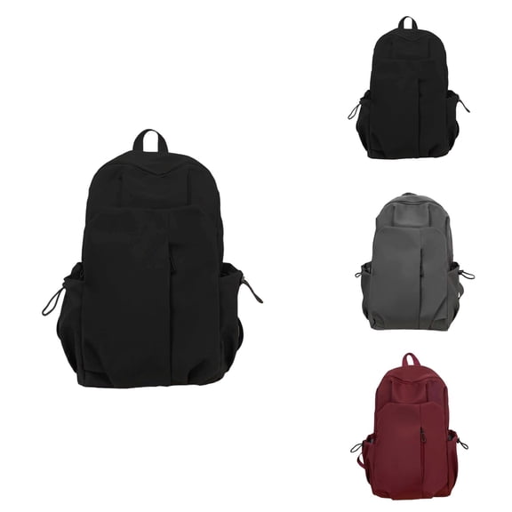 School Backpack Large Capacity Casual Korean Style Solid Color for Men Women Students Fashionable Couple Daypack for College Travel