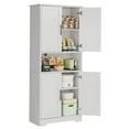 thumbnail image 3 of Freestanding Pantry Cabinet - 70 Inch Tall with 4 Doors & 3 Shelves, white, 3 of 17
