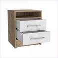 thumbnail image 2 of White/Light Oak 2-Drawer Nightstand with Storage for Bedroom, 2 of 8