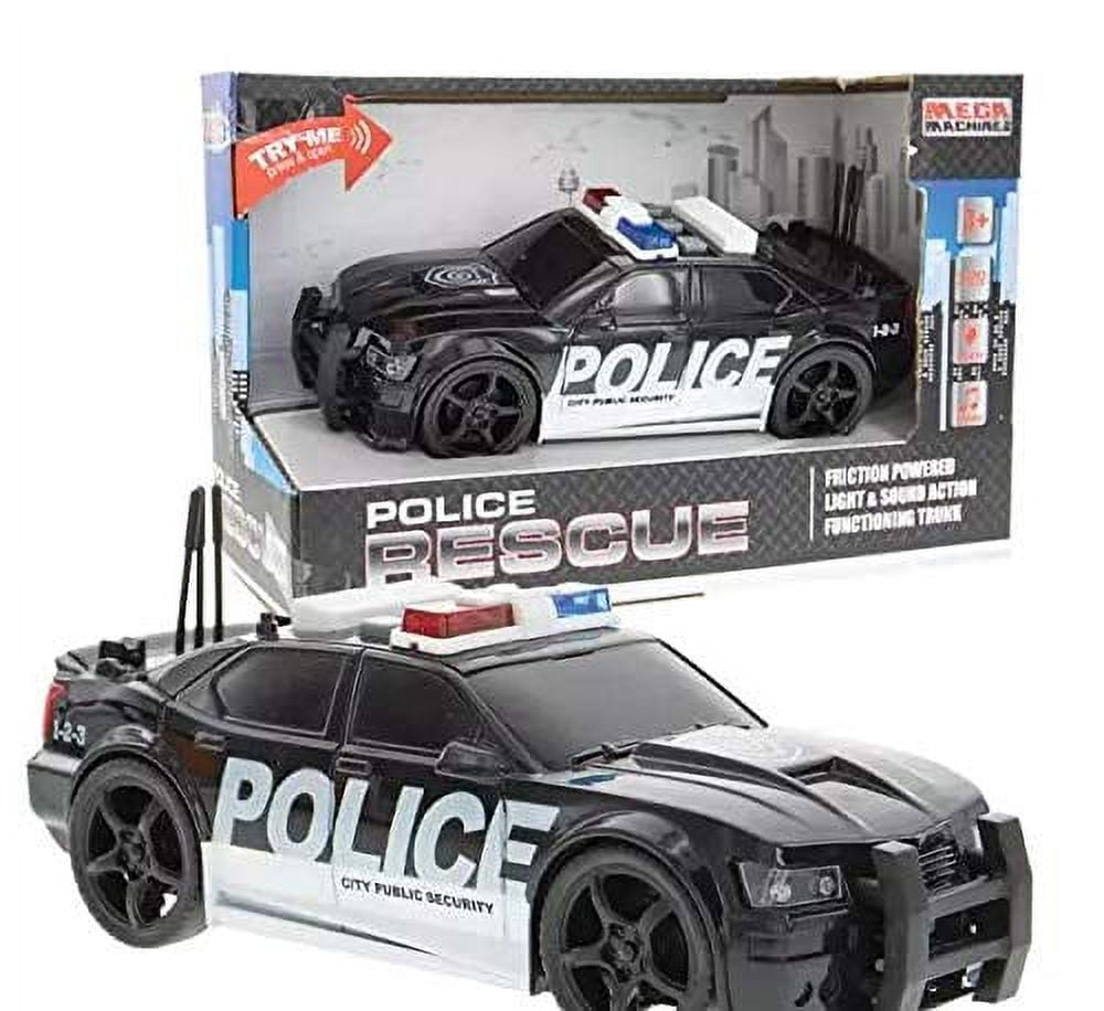 Friction Powered Police Car Toy, 1:20 Diecast Rescue Vehicle