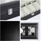 thumbnail image 3 of Caja para Relojes para 6 Relojes Caja de Almacenamiento con Tapa de Vidrio Negro Piel sintética, Caja para Relojes de Cuero con 6 Compartimentos Mantenga los Relojes en Orden - Gris JM, 3 of 5