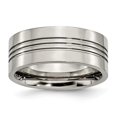 thumbnail image 1 of Titanium Grooved 9 mm Polished Band - Size 8.5, 1 of 1