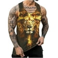 thumbnail image 2 of Sakmal Scoop Neck Men'S Tank Tops Yellow Yellow Stringer Lion Graphic Camisole Lightweight Muscle Men Sleeveless T Shirts, 2 of 7