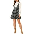 thumbnail image 5 of Allegra K Women's Pinafore Tartan Checks Braces A-Line Suspender Skirt, 5 of 6
