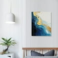 thumbnail image 3 of COMIO Blue Gold Abstract Wall Art Gold Foil Paintings Navy Blue Abstract Canvas Art Modern Abstract Picture Blue and Gold Marble Wall Art Blue White Gold Painting Blue Gold Foil Artwork, 3 of 4