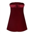thumbnail image 5 of STETMN Women's Strapless Bodycon Mini Dress Velvet Off Shoulder A-Line Tube Top Dress Party Club Dresses, 5 of 8
