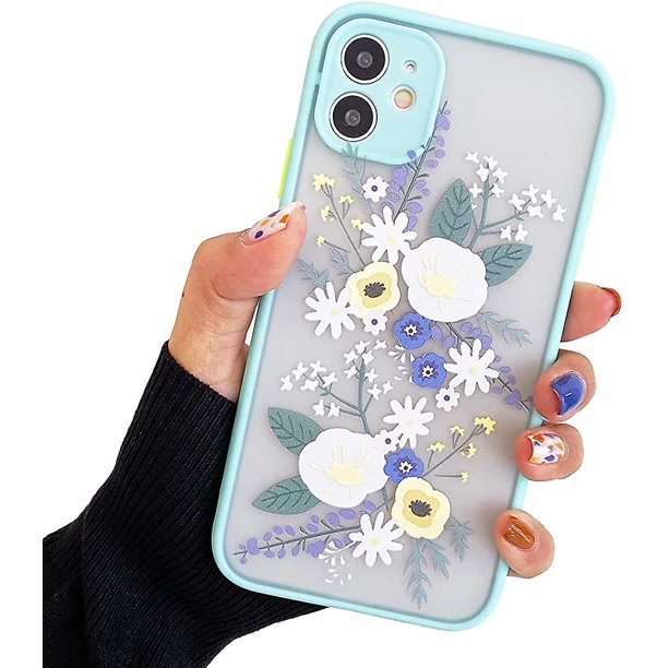 Compatible con Iphone 11 Pro Max para ni?a mujer. Patrón de flores florales Dise?o delgado. Parte posterior protectora dura de la PC con el teléfono de parachoques Tpu suave a prueba de golpes Cas ShuxiuWang 8390606503626