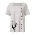 thumbnail image 5 of LYXSSBYX Clearance Plus Size Womens Shirts Women's Summer Casual Short Sleeve Flower Printing Loose Shirt Tops, 5 of 5
