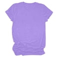 thumbnail image 3 of Scyoekwg Summer Tops for Women Trendy Short Sleeve Plus Size Crewneck Going Out Tops Classic Solid Color Casual Tshirt Loose Comfy Blouse Cute Tops (Purple,L), 3 of 5