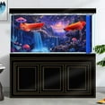 thumbnail image 7 of Galaxy Space Planet Aquarium Background, Waterfall Landscape Tapestry Fantasy Mountain Wave Wall Tapestry Mysterious Neon Plants Fish Tank, 7 of 7