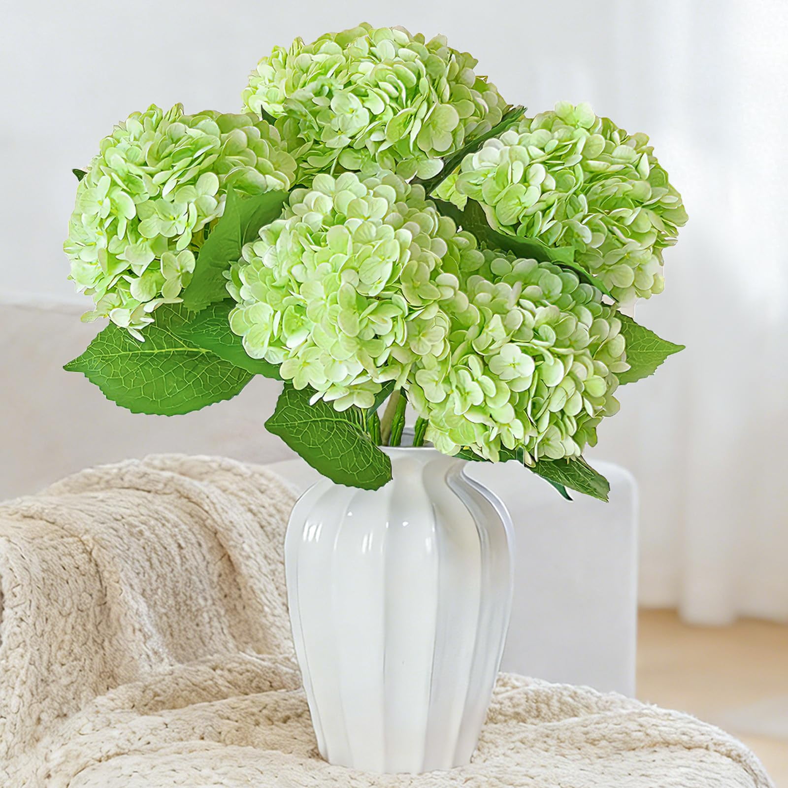 3 Pcs 21 Real Touch Blue Hydrangea Artificial Flowers with Stems Fake Silk Flowers for Outdoors Artificial Flowers for Home Decor Wedding Bouquets Centerpieces Vase