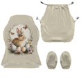 thumbnail image 4 of Whosucclay Bunny Rabbit Egg Print Gaming Chair Cover, Stretchable Elastic Computer Desk Chair Cover with Armrest Covers, 4Pcs Soft Non Fading Office Chairs Covers Slipcovers, 4 of 8