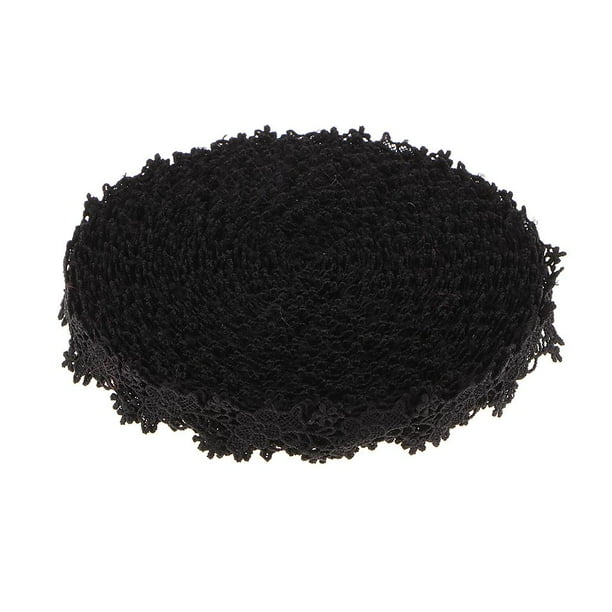 Cinta de Encaje, Adorno de Encaje , Encaje Elástico para Manualidades, Decoración, Fabricación de Moños Y Envoltura de Regalos (15 Yardas) C Negro BLESIY Cinta con adornos de encaje
