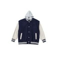 thumbnail image 3 of 1PA1 Men/Women Varsity Jacket Casual Bomber Jacket Hooded Baseball Jacket,Navy,L, 3 of 16