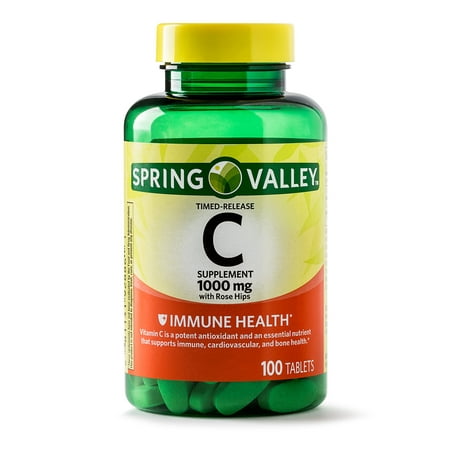 Spring Valley Vitamin C Timed Release Tablets, 1000 mg, 100 (Best Vitamin C Vitamins)