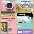 thumbnail image 2 of 4K Digital Camera for Photography Auto Focus, 48MP Vlogging Camera, 2.4inch Flip Screen Compact Travel Camera with 8X Zoom Anti-Shake, Portable Small Gift, 2 of 4