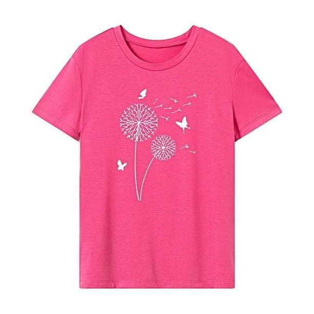 Camiseta para mujer con cuello redondo, ropa de moda, camisetas de verano para ir de compras, uso diario S