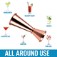 thumbnail image 2 of Jigger de acero inoxidable para cócteles, jigger para chupitos, vaso medidor para licor, suministros para barman, jiggers medidores, jigger japonés para bar, coctelería y fiestas, 2 of 4