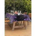 thumbnail image 3 of Outdoor Tablecloth with Umbrella Hole for Patio/Picnic/Party/Camping, Purple Lavender Waterproof Table Cloth Rectangle Table Cover Washable, Spring Watercolor Wildflowers Plant Black (52"x 70"), 3 of 8
